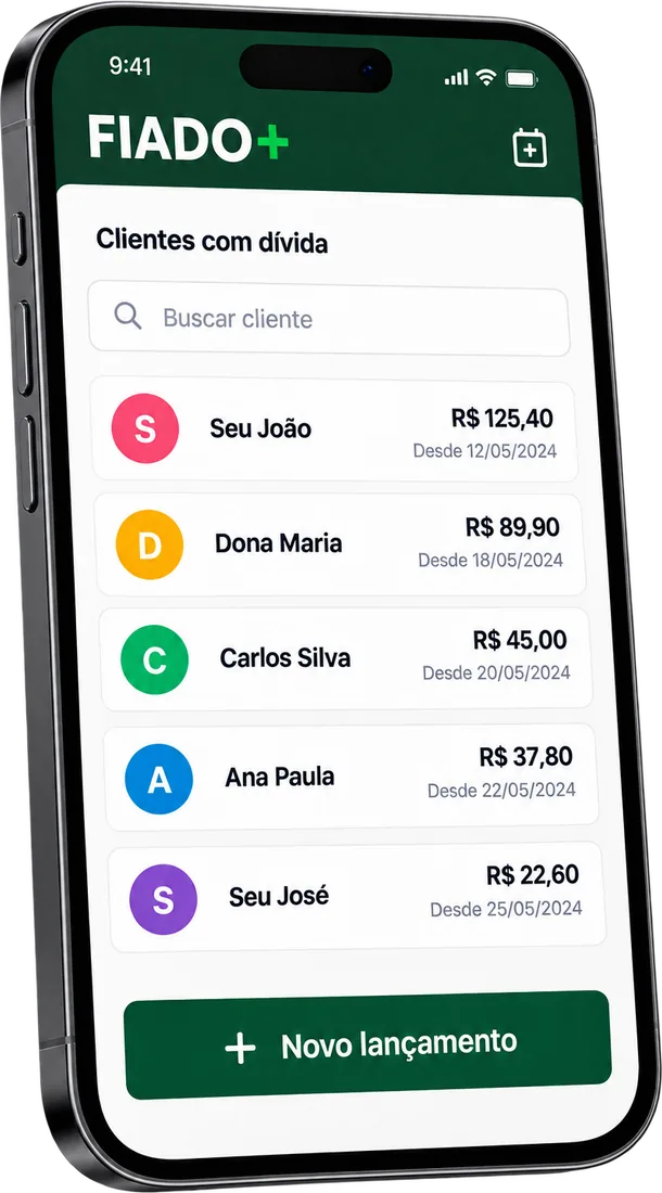 Tela do Fiado+