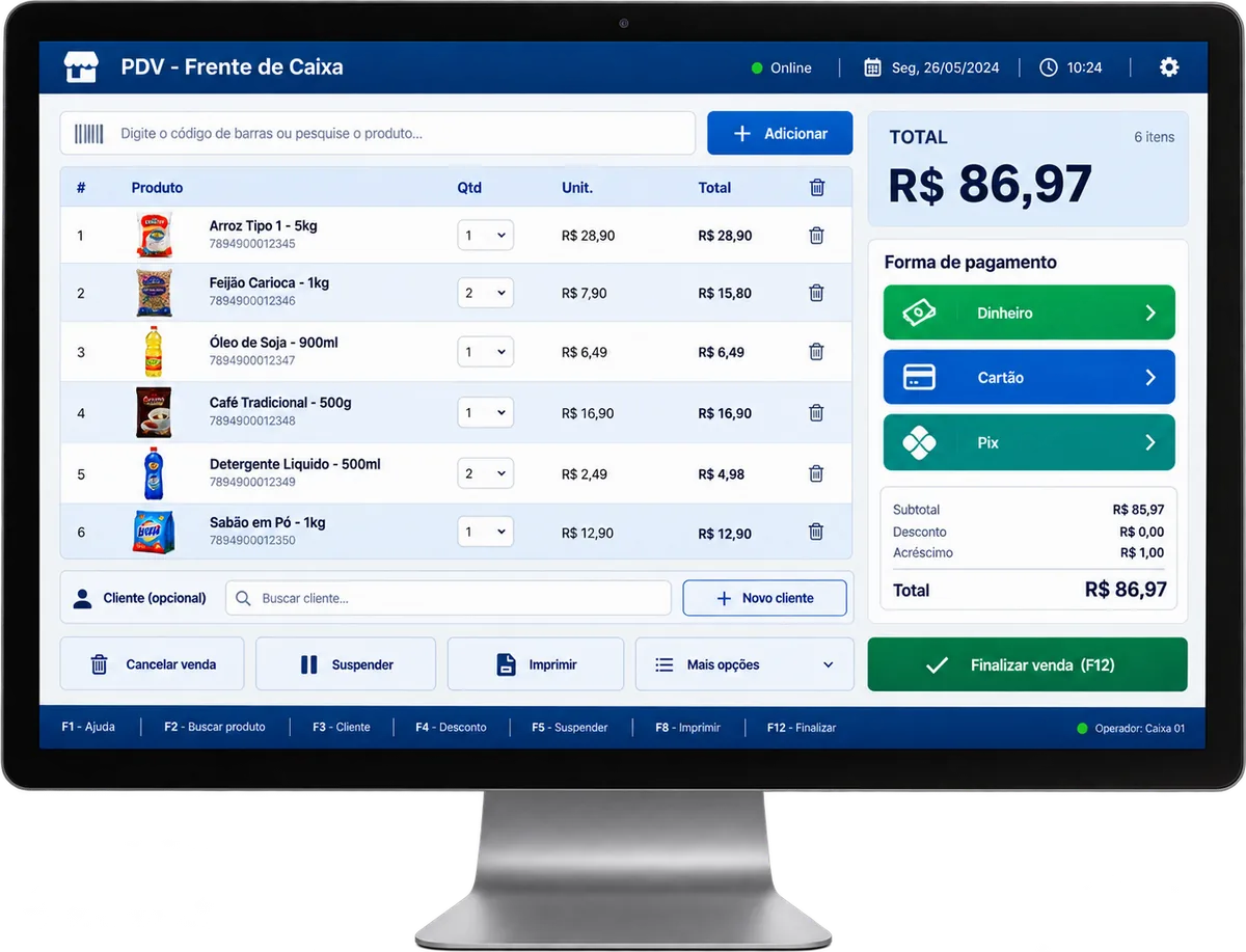 Tela do Mercado PDV